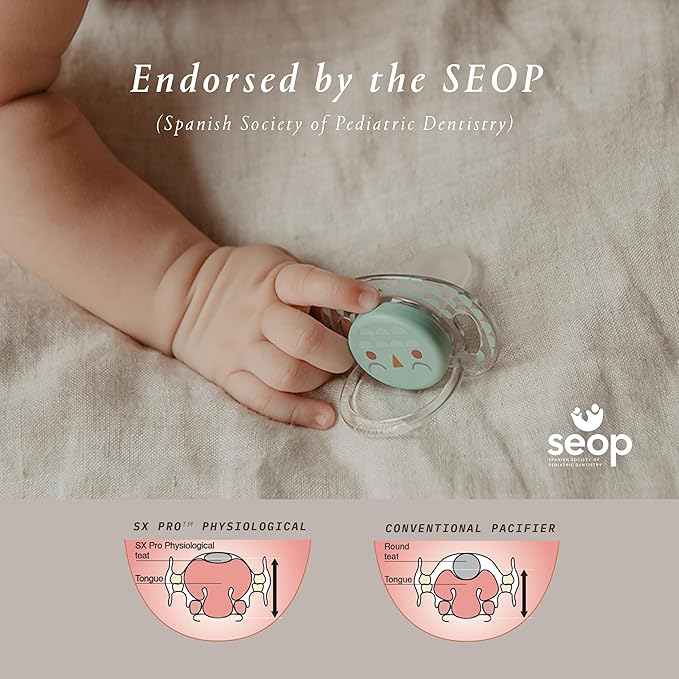 Suavinex Bonhomia SX PRO Physiological Pacifier, Supports Breastfeeding Babies, Pacifiers for 6-18 Months, Baby Pacifier, Baby Accessories, (Pink)