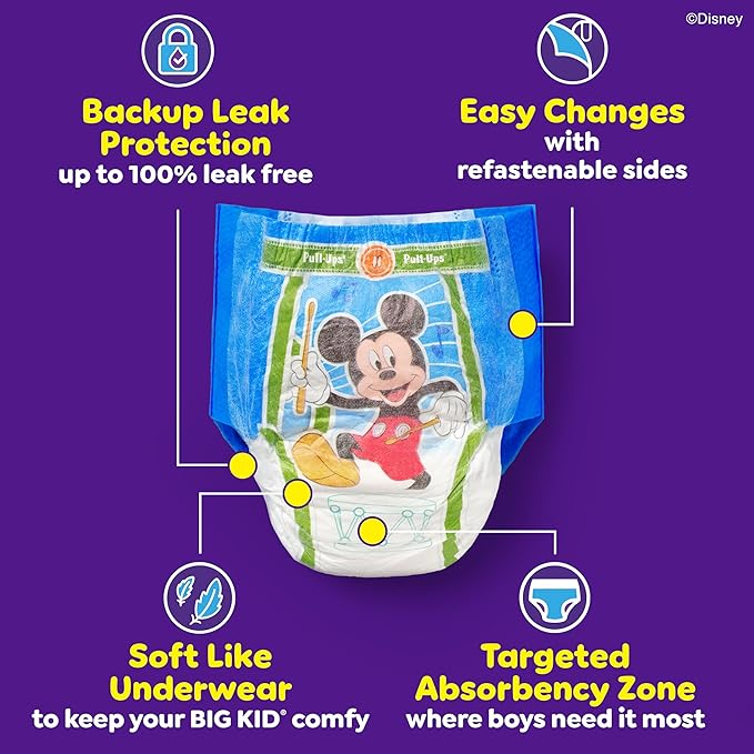 Pull-Ups Boys' Potty Training Pants, Size 3T-4T Training Underwear (32-40 lbs), 66 Count