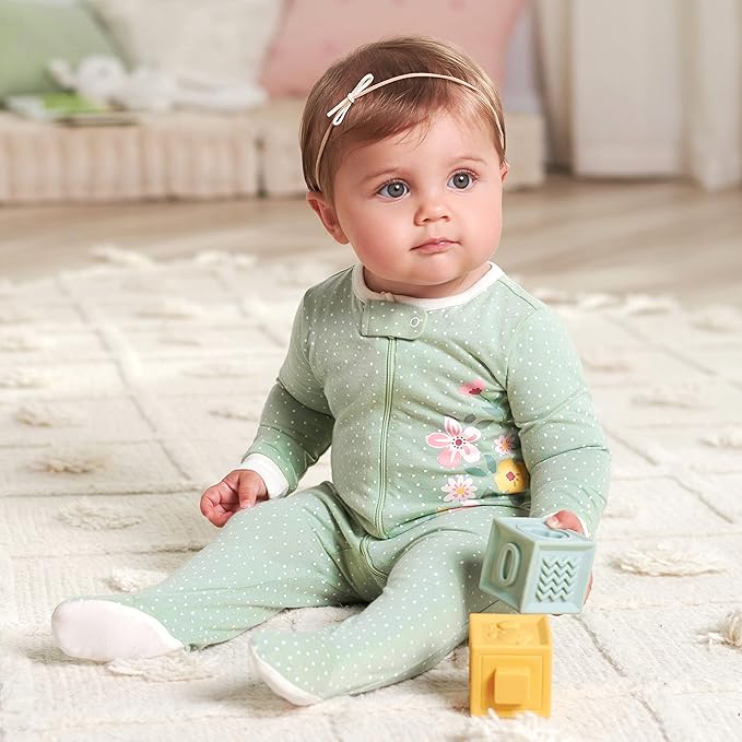 Gerber Baby Girls 4 Pack Sleep 'N Play Footie