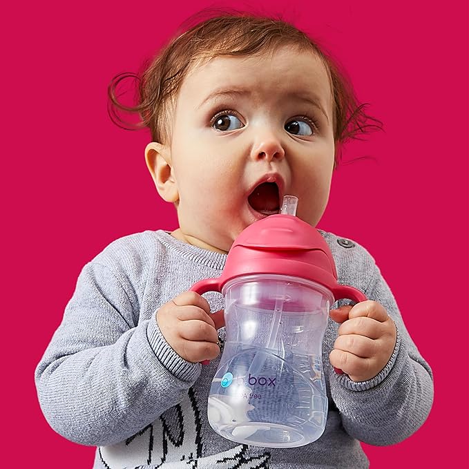 b.box Sippy Cup with Weighted Straw. Drink from any Angle, Leak Proof, Spill Proof, Easy Grip. BPA Free, Dishwasher Safe. For Babies 6m+ to Toddlers (Pistachio, 8oz)