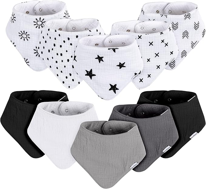 Gerber unisex-baby Muslin Bandana Bibs