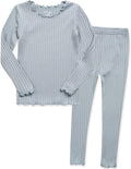 VAENAIT BABY 6M-12Y Infant Kids Toddler Junior Girls Soft Comfy Modal Tencel Shirring Sleepwear Pajamas 2pcs Set
