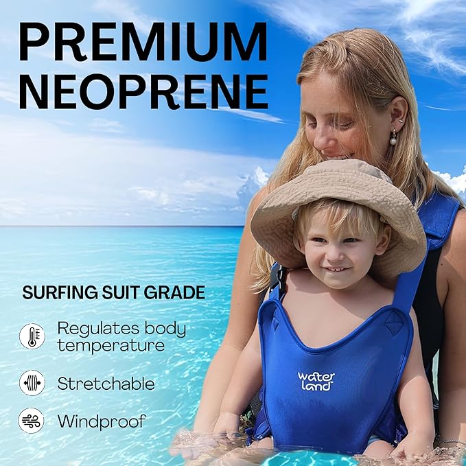 WaterLand Baby Carrier - Innovative Carrier You Can Use Both in Water & Land - Waterproof Infant Chest Holder with Adjustable Straps, Lightweight Toddler Harness for Pool & Beach (Yellow)