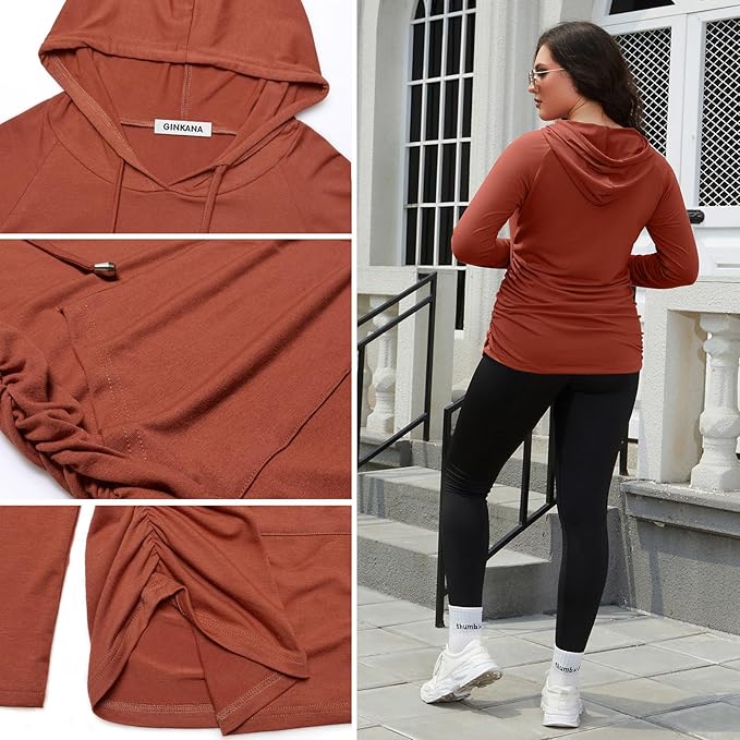 GINKANA Maternity Hoodie Long Sleeves Shirts Casual Maternity Top Pregnancy Sweatshirt Casual Clothes