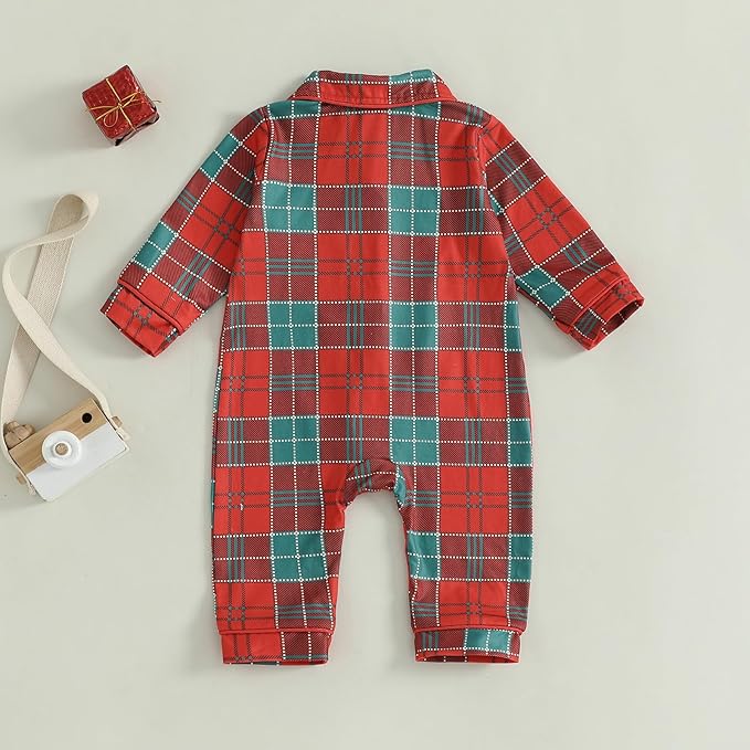 Balaflyie Baby Girl Button Down Pajamas Romper One-Piece Jumpsuit Long Sleeve Sleeper Infant Sleepwear