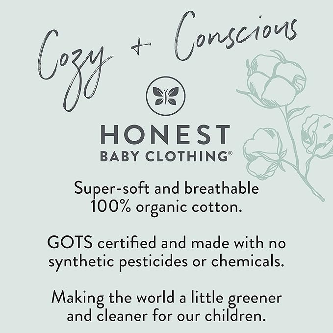 HonestBaby Baby 2-Piece Cozy Velour 100% Organic Cotton Sweatshirt and Jogger Sweatpants Set