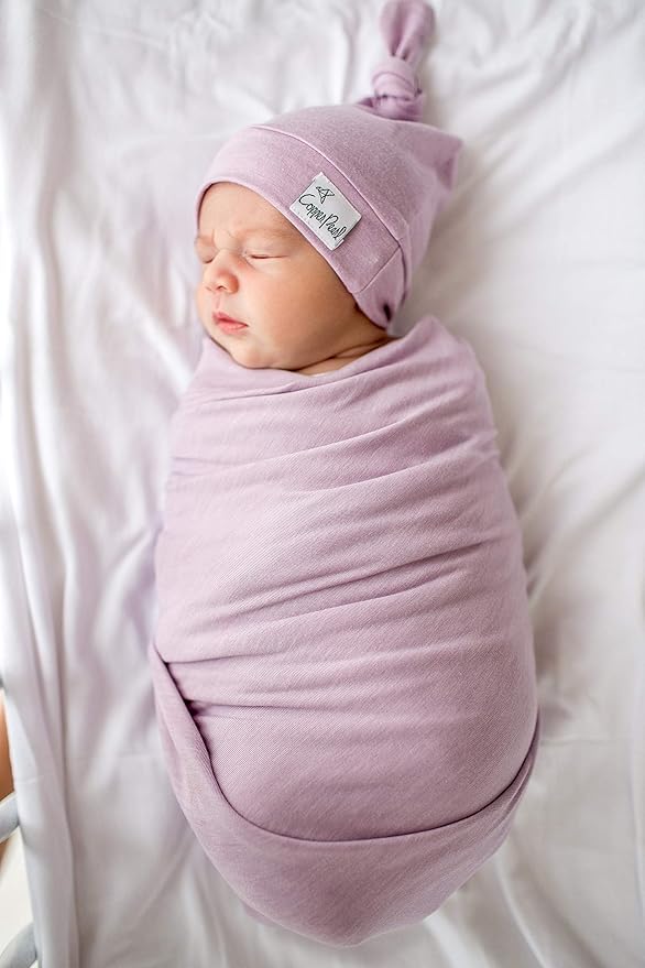 Copper Pearl Baby Beanie Hat Top Knot Stretchy Soft Lily