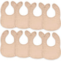 Comfy Cubs Muslin Bibs for Babies, Pack of 8 - Soft and Highly Absorbent, Feeding, Drool and Teething Bib, Adjustable Snaps - Stylish & Colorful Unisex Designs, Giftable Set - Blush
