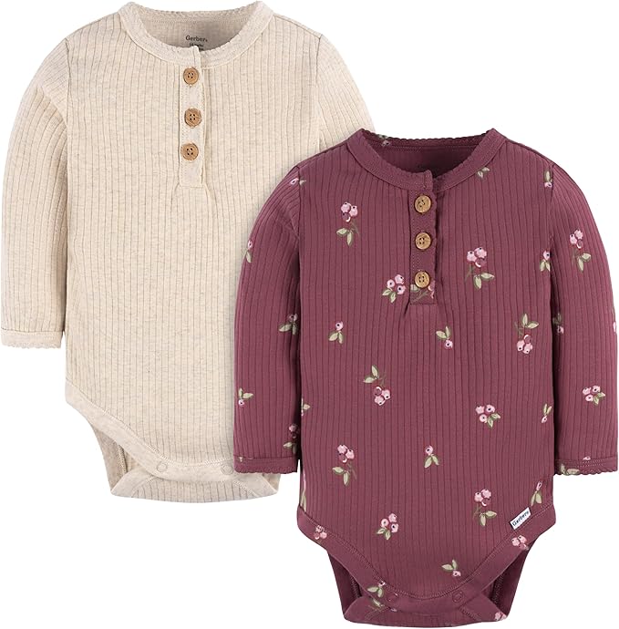 Gerber unisex-baby Baby Boys' and Baby Girls' 2-pack Bodysuits
