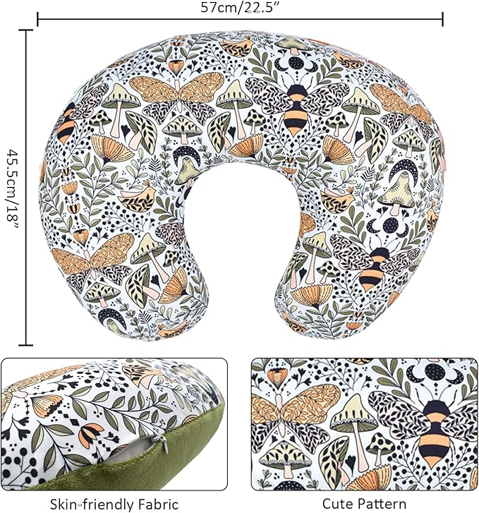 Winmany Baby Nursing Pillow Cover Newborn Removable Breastfeeding Pillowcover Cute Pattern Girls Boys Nursing Pillowcase for Breast and Bottole Feeding