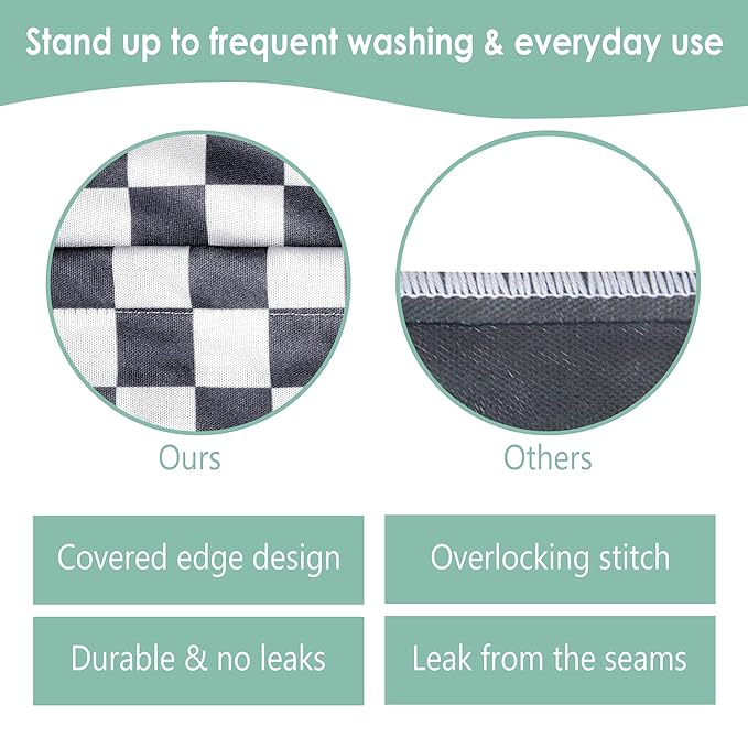 wegreeco Reusable Hanging Wet Dry Cloth Diaper Bag (Checkerboard Grey, Mint Green)