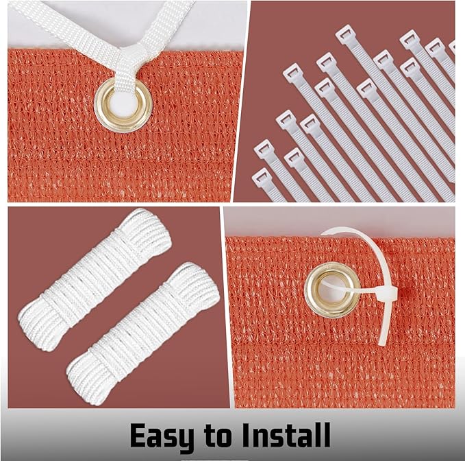 SUNNY GUARD Shade Cloth Custom Size 20x20 FT Sun Shade Screen Fabric Shade Cover Tarp with Grommets for Pergola Backyard Garden, Terra(We Customized)