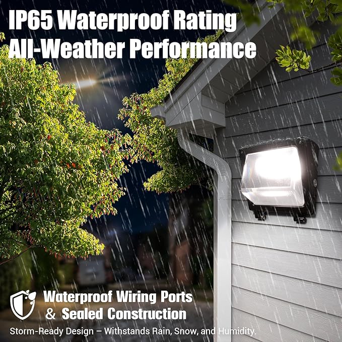 LED Wall Pack Light 75/65/50W with Dusk-to-Dawn Sensor, 11250 LM 6000/5000/4000K LED Security Flood Lighting, 120V Outdoor Wall Lights for Parking Lots|Warehouses|Factories|Yard