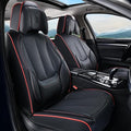 Coverado Universal Seat Covers Front, 2-Pack Universal Seat Covers for Cars, Waterproof Nappa Leather Car Seat Covers with Head Pillow, Auto Protectors Fit for Most Sedans Pick-up Truck-Black&Redline