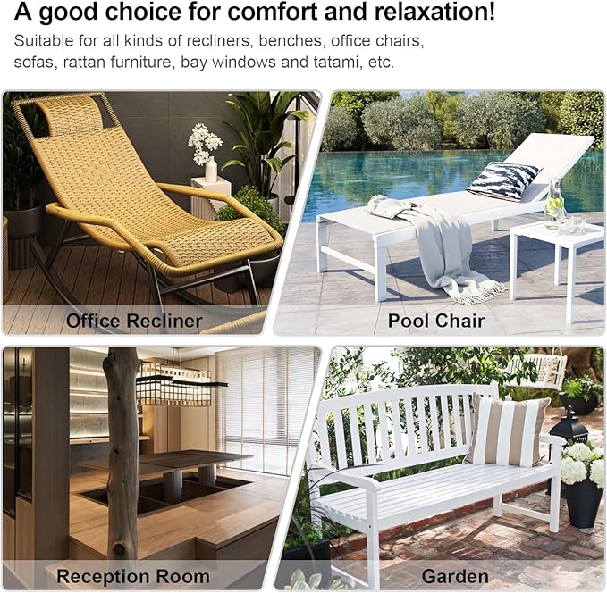 ERWUDEling Outdoor Chaise Lounge Chair Cushion 67 x 19 Inch - 4" Thick Waterproof Zero Gravity Pad Non-Slip 7D PP Cotton with 8 Ties, Machine Washable for Patio/Home/Office (Gray)