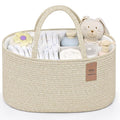 Baby Diaper Caddy Organizer, Cotton Rope Diaper Basket, Baby Basket for Changing Table, Nursery, Car, Changing Table Storage Bin With Removable Divider, Baby Shower Gifts for Newborn, Baby Essentials