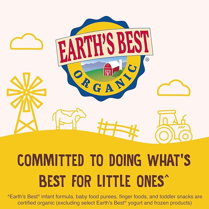 Earth's Best Organic Dairy Infant Formula for Babies 0-12 Months, Milk-Based Powder Formula with Iron, Omega-3 DHA, and Omega-6 ARA, 21 Ounce Container