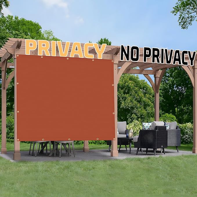 SUNNY GUARD Shade Cloth Custom Size 20x20 FT Sun Shade Screen Fabric Shade Cover Tarp with Grommets for Pergola Backyard Garden, Terra(We Customized)