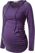 GINKANA Maternity Hoodie Long Sleeves Shirts Casual Maternity Top Pregnancy Sweatshirt Casual Clothes