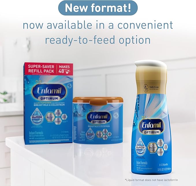 Enfamil Optimum (Enspire) Ready-to-Feed Baby Formula, Our Closest to Breast Milk, Brain-Building DHA, 32 Fl Oz, Pack of 6