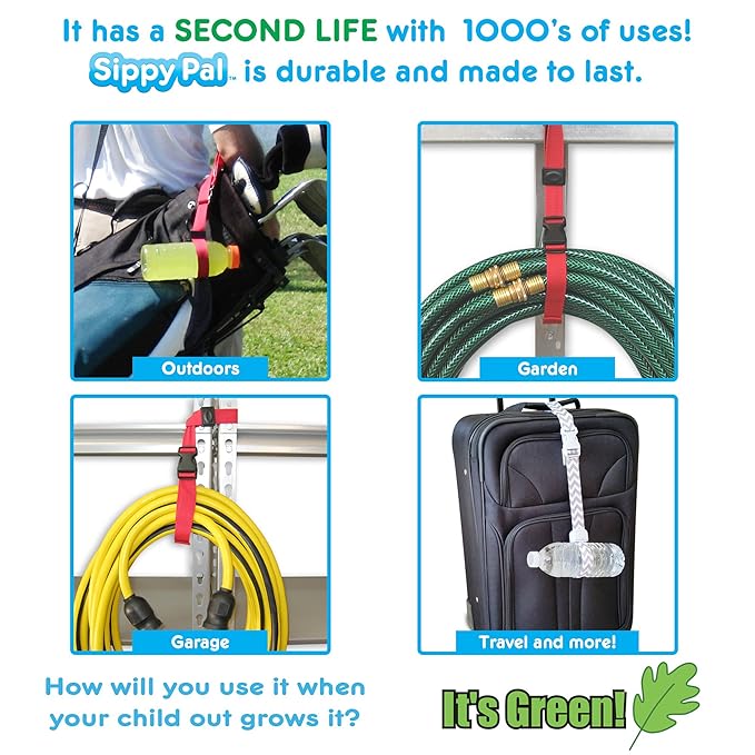 PBnJ Baby SippyPal Sippy Cup Holder Strap Leash Tether 123 2-Pack