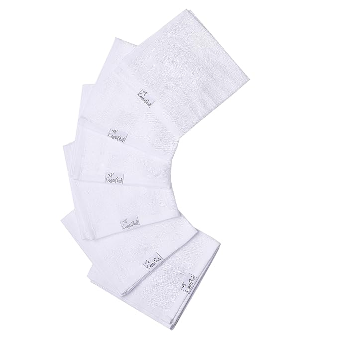 Copper Pearl 6 Ultra Soft Baby Bath Washcloths Premium Large Soft Dove (White) 11" x 11" Towels