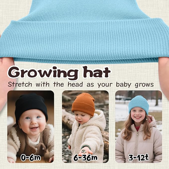 ZOORON Toddler Beanie Baby Beanies for Boys Girls Kids Winter Hats Children Knit Warm Caps 0-12years