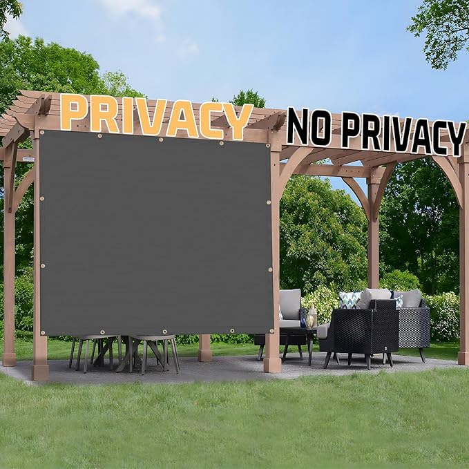 SUNNY GUARD Shade Cloth Custom Size 4x23 FT Sun Shade Screen Fabric Shade Cover Tarp with Grommets for Pergola Backyard Garden, Dark Grey(We Customized)