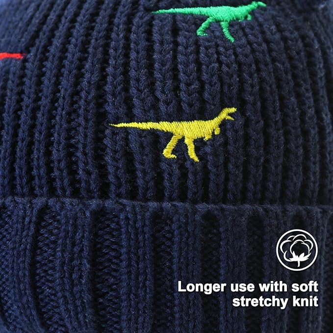 BAVST Baby Beanie Hat for Winter with Earfalp Cute Bear Kids Toddler Girls Boys Warm Knit Cap 0-2Years