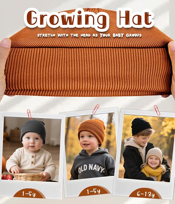 Rosoz Toddler Beanie Boys Girls Baby Knit Warm Beanies Kids Children Winter hat Caps