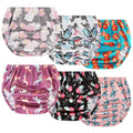 Joyo roy 6Pcs Diaper Covers for Girls Plastic Underwear Covers for Potty Training Rubber Pants for Toddlers Rubber Training Pants for Toddlers 2t Waterproof Diaper Cover Waterproof Plastic Underwear