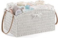 HBlife Diaper Caddy Organizer, Large Hand-Woven Storage Basket for Diapers & Baby Essentials - Elegant Curved Design, Ideal Gift for Baby Shower & Registry Must-Have