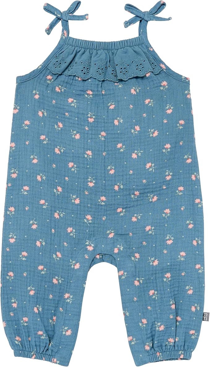 Modern Moments by Gerber baby-girls Self Eyelet Ruffle Long Leg Romper