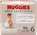 Huggies Size 6 Diapers, Skin Essentials Baby Diapers, Size 6 (35+ lbs), 96 Count (3 Packs of 32)