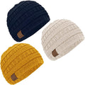 KeaBabies 3-Pack Baby Beanies for Boys, Girls - Stretchy Knit Baby Hats, Cute Newborn & Toddler Winter Hat, Soft & Warm Infant Beanie 6-36 Months (Sunshine, M)