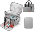 Breast Pump Bag Fits for Spectra S1 and S2, Double Deck Pumping Bag with Waterproof Mat for Pump Accessories, Pump Carrying Bag for Moms Work, Travel - Grey