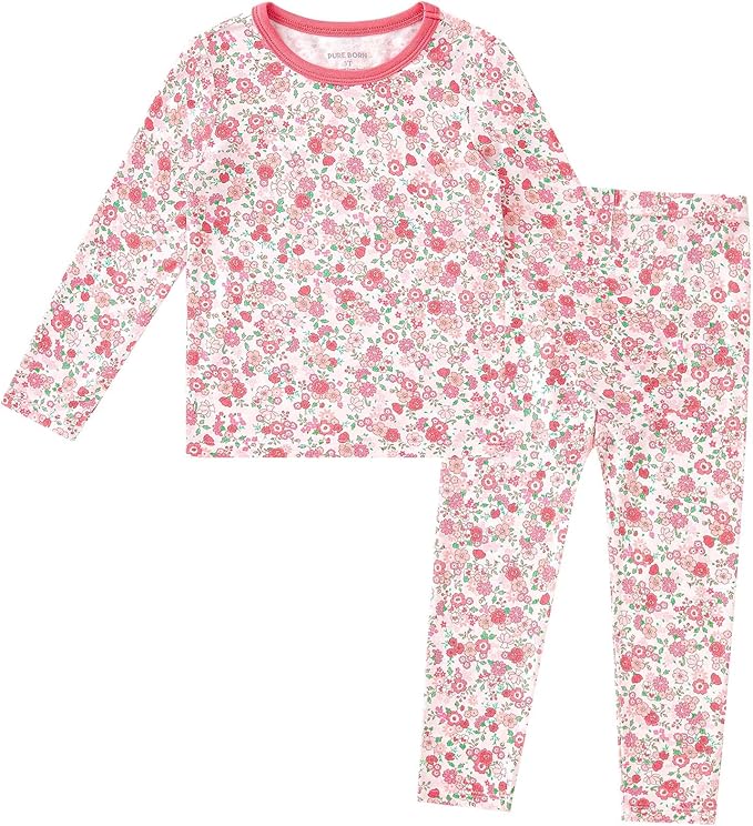pureborn Baby Toddler Kids Viscose from Bamboo Pajamas Set Pjs 2pcs 18M-8Y