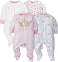 Gerber Baby Girls 4 Pack Sleep 'N Play Footie
