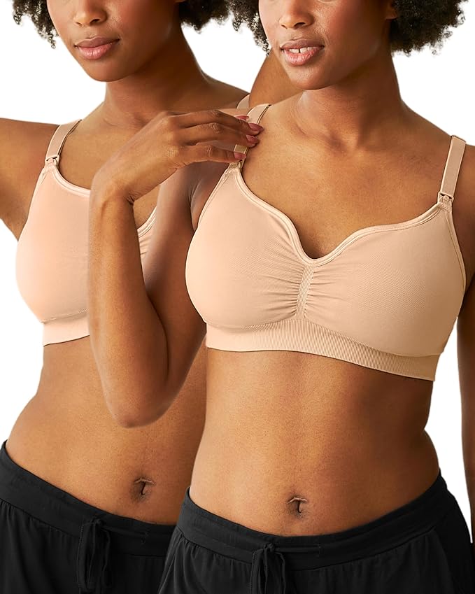 Kindred Bravely Tatum Seamless Sweetheart Bralette Nursing Bras for Breastfeeding, Adjustable, Soft Maternity Bra 2 Pack