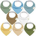 8-Pack Organic Baby Bandana Bibs for Boys, Girls - Super Absorbent Triangle Baby Bibs for Drooling and Teething Infant, 100% Cotton Extra Soft for Newborn, Infant 0-36 Months (Daybreak)
