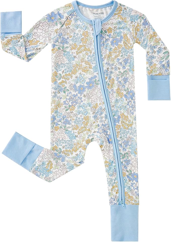 pureborn Baby Infant Boys Girls Sleeper Snug Fit Viscose from Bamboo Pajamas 0-24 Months