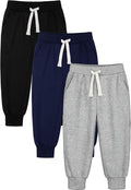 HXP 3 Pack Toddler Sweatpants Cotton Toddler Boys Girls Unisex Sweatpants Pants with Pocket Drawstring