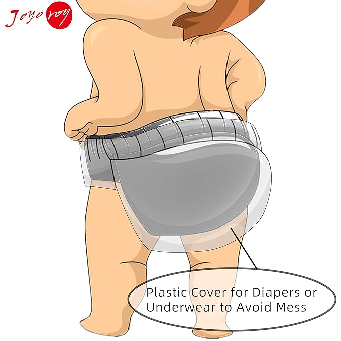 Joyo roy 6Pcs Cloth Diaper Cover Waterproof Plastic Training Pants for Toddlers Reusable Diaper Covers for Boys Leak Proof Rubber Underwear for Potty Training Plastic Underwear for Toddlers 4T
