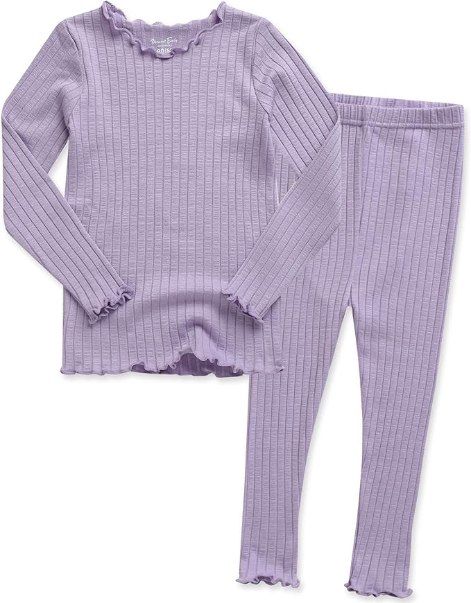 VAENAIT BABY 6M-12Y Infant Kids Toddler Junior Girls Soft Comfy Modal Tencel Shirring Sleepwear Pajamas 2pcs Set