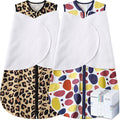 Newborn Sleep Sack Baby Swaddle,3-Way Adjustable Wearable Blanket,100% Rayon Cotton Swaddling Sleeping Bag，TOG 0.5 (Leopard & Cobble, 6-12 Months)
