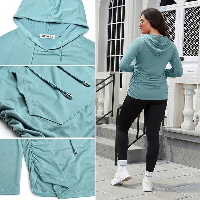 GINKANA Maternity Hoodie Long Sleeves Shirts Casual Maternity Top Pregnancy Sweatshirt Casual Clothes