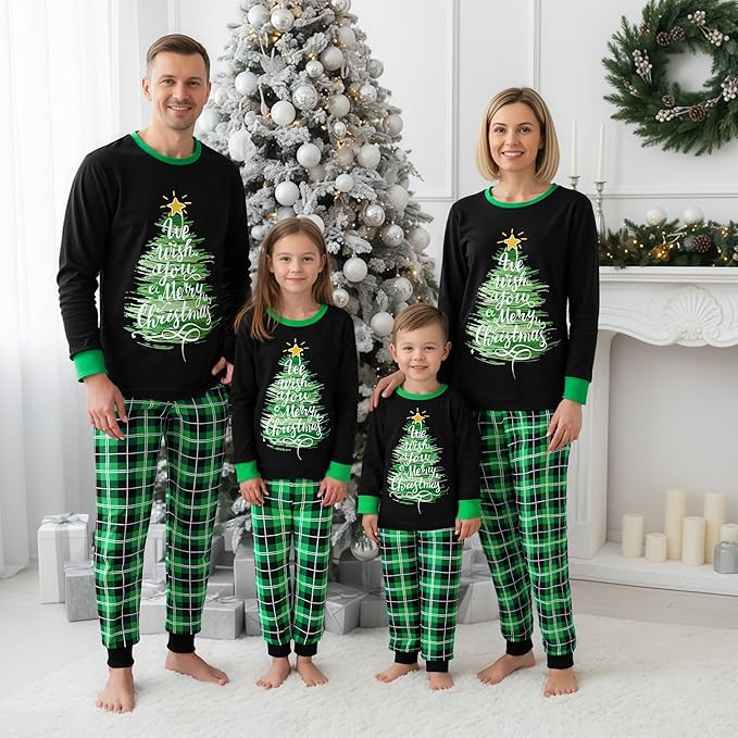 Awoscut Family Christmas Pajamas Matching Pajamas for Family, Xmas PJs Sets Holiday Sleepwear
