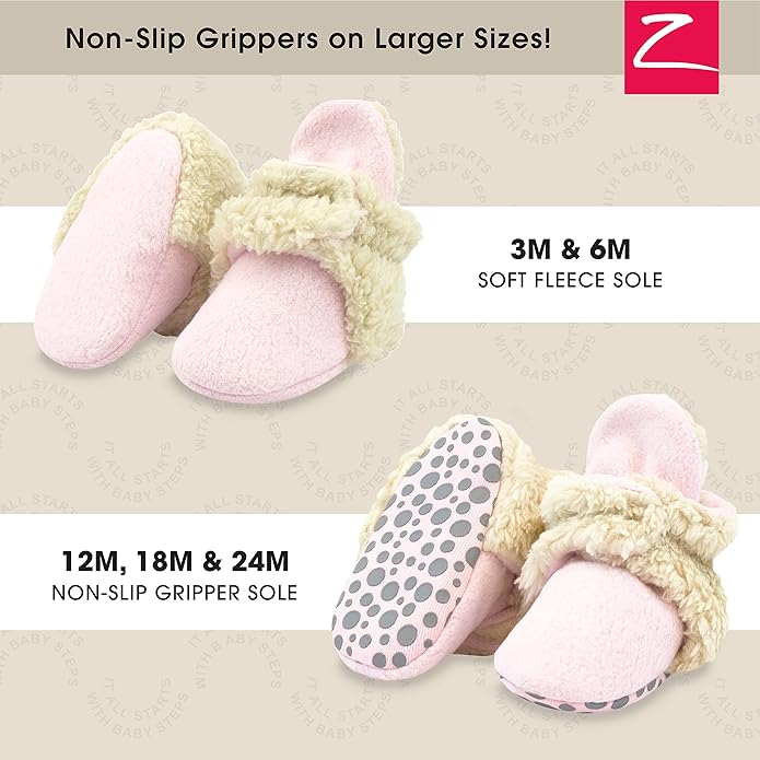 Zutano Unisex Fleece Baby Booties, Two Snap Closure, Newborn to 24 Months