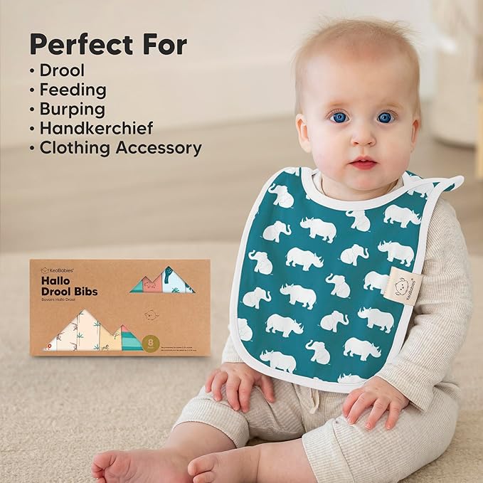 8-Pack Baby Bibs for Boys, Girls - Pullover Bibs for Drooling Teething Baby Girl & Boy Toddler, Newborn, Soft & Absorbent, Cute Colors, Large Torso Coverage Keep Infant Clean & Dry (Builders)