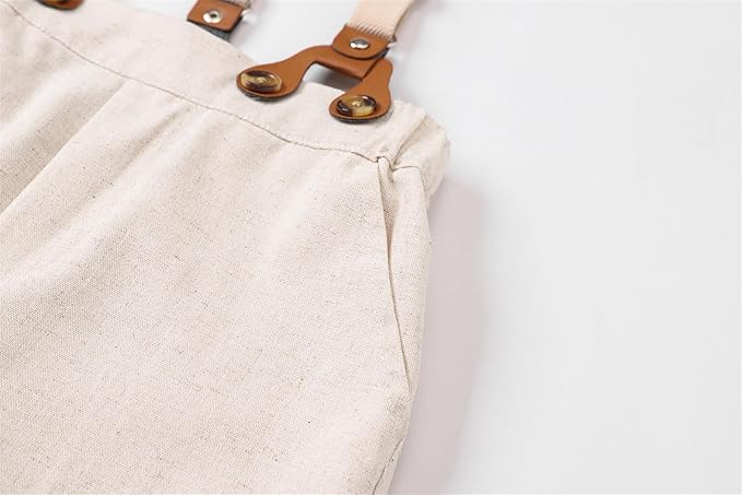 SANGTREE Boys Cotton Linen Suit Formal Set Baby Clothes Boy Gentleman Wedding Ring Bearer Outfits, 3 Months - 9 Years